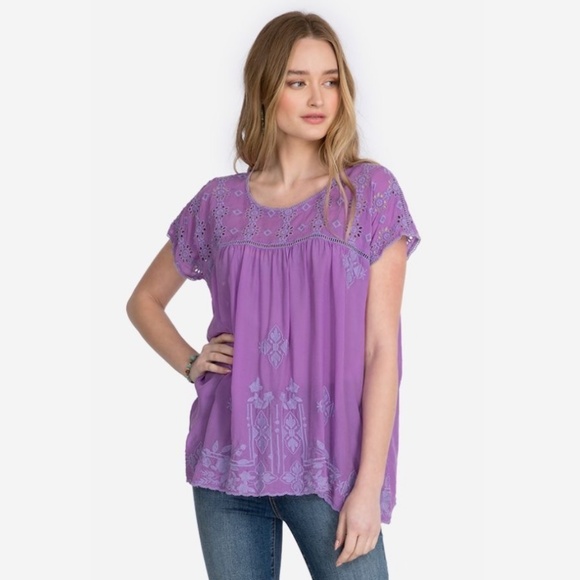 Johnny Was Sally Top in Iris (Purple) - Picture 1 of 4